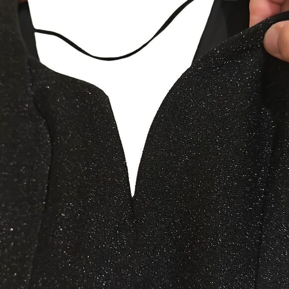 *New* Express Ladies Size S Sparkle Glitters Sweetheart Neck Black Body Mini Dre - Picture 3 of 14